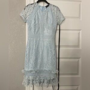 PrettyLittleThing Light Blue Lace Dress